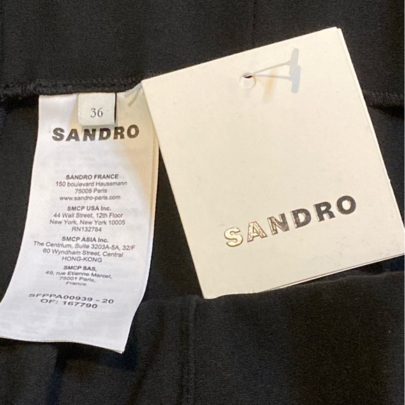 NWT Sandro Black Slit Hem Pants - Sz S US (Sz 36 EU) - Picture 9 of 12